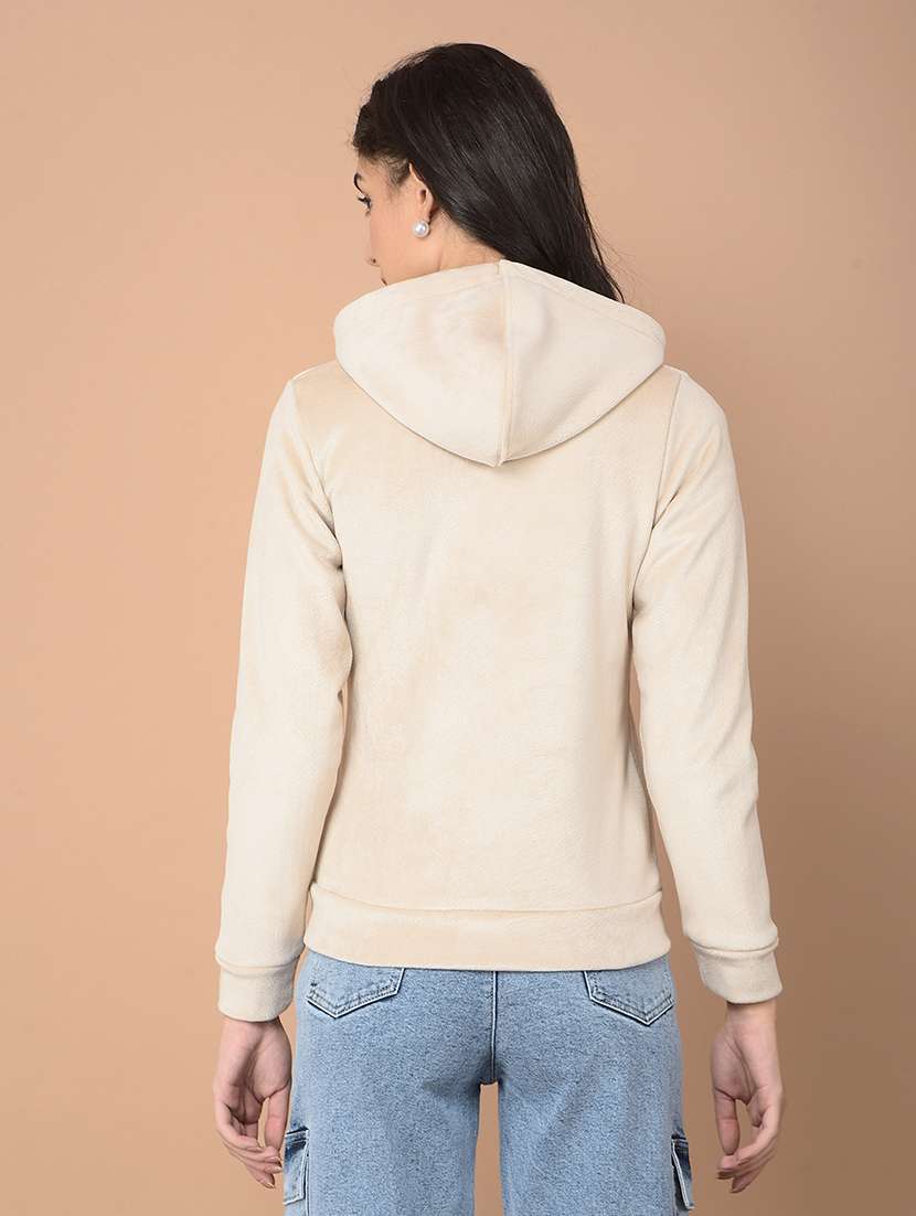 women plain zipper sweatshirt - 21713455 -  Standard Image - 3