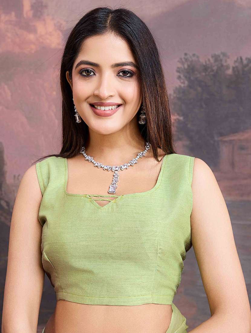 women neo mint embroidered saree with blouse - 21713600 -  Standard Image - 3