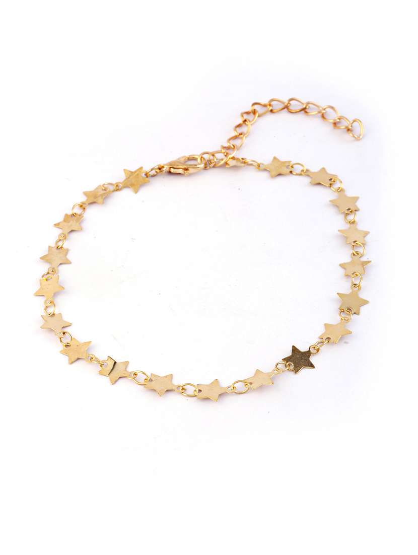 women gold plated anklet ( pack of 3) - 21713685 -  Standard Image - 3