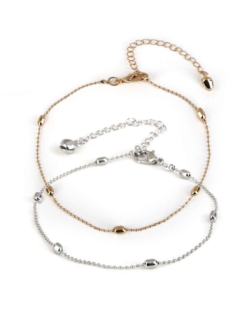 women gold plated anklet ( pack of 2)