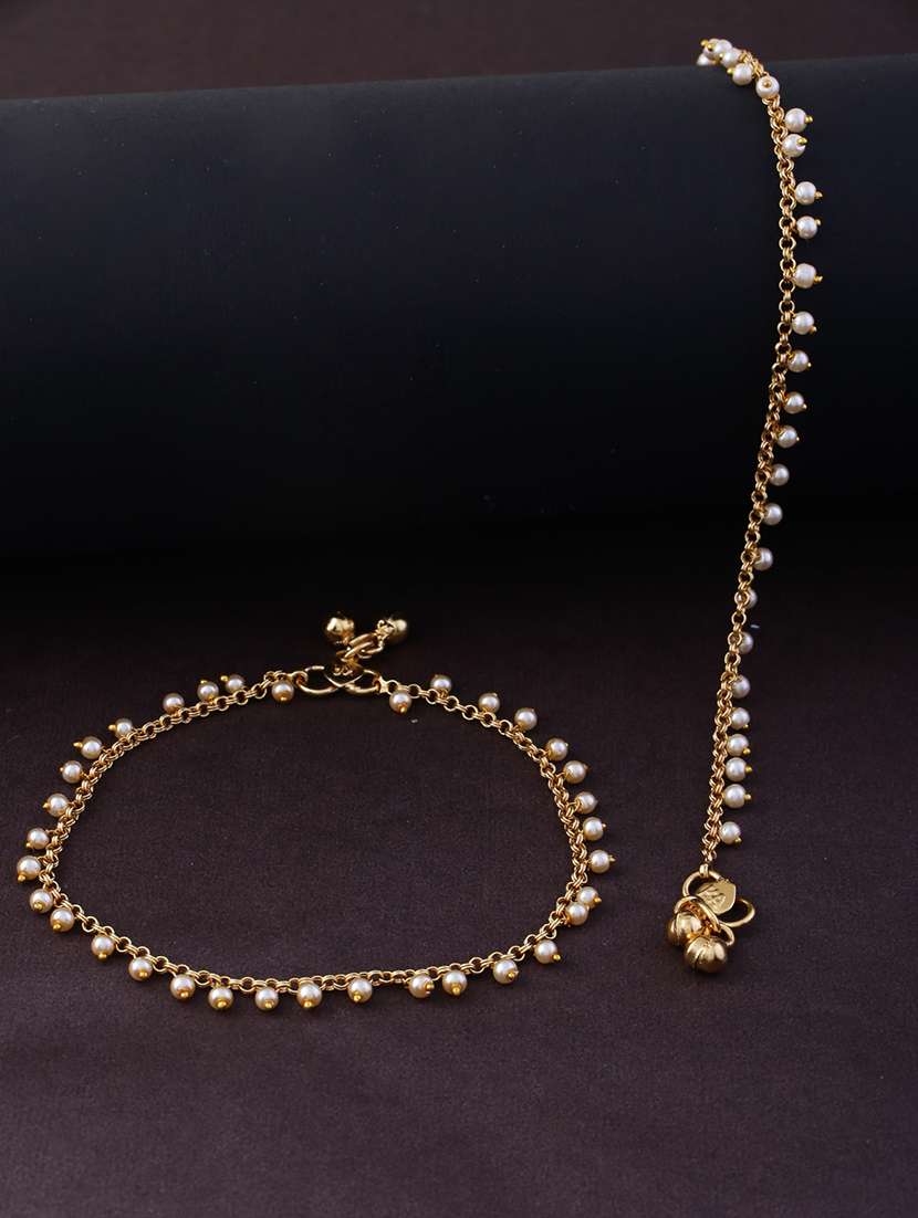 women gold plated anklet ( pack of 2)