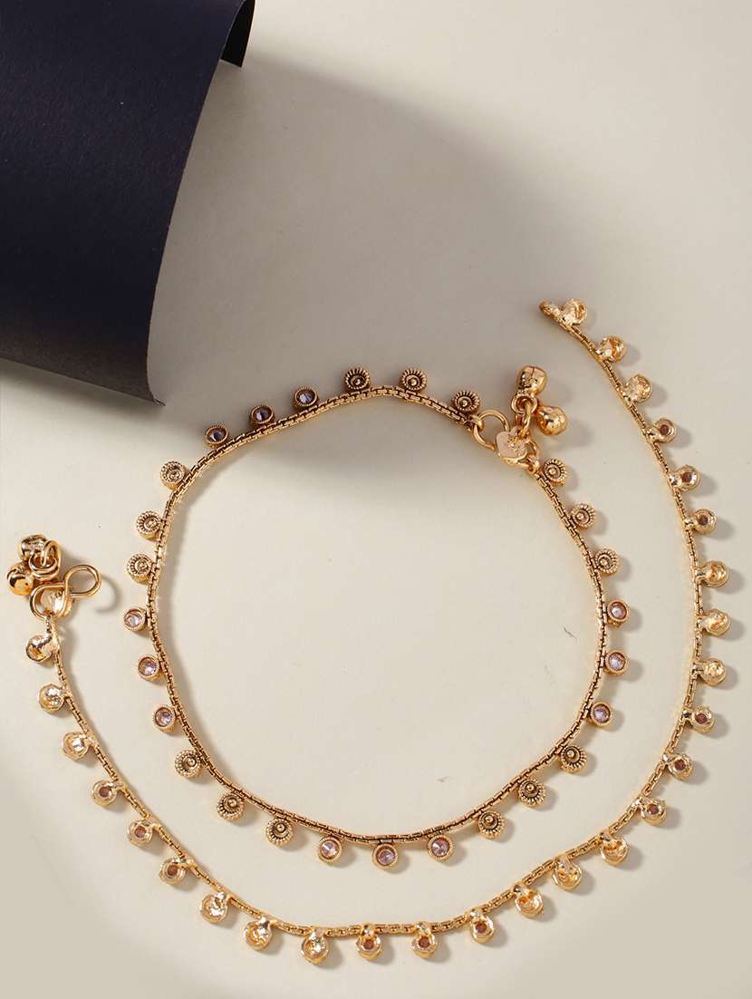 women gold plated anklet ( pack of 2)