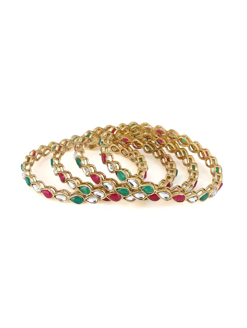 women pack of 4 gold plated bangle - 21713706 - Zoom Image - 0