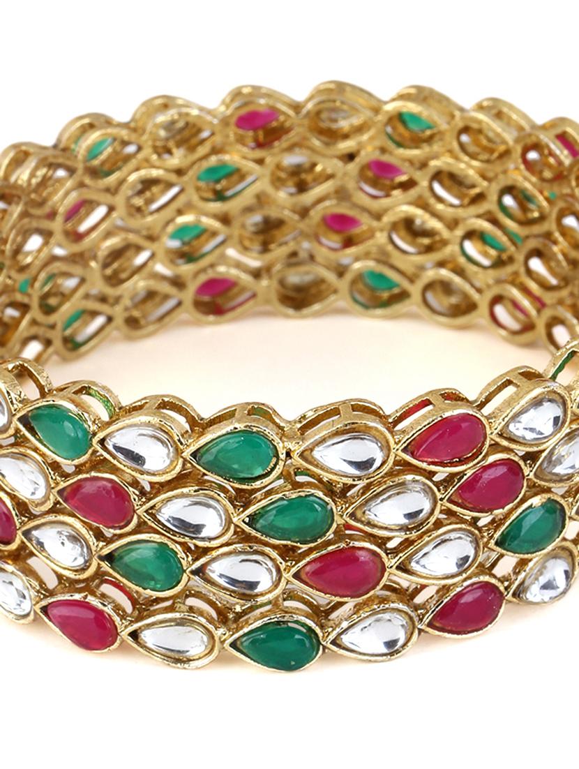 women pack of 4 gold plated bangle - 21713706 - Standard Image - 3