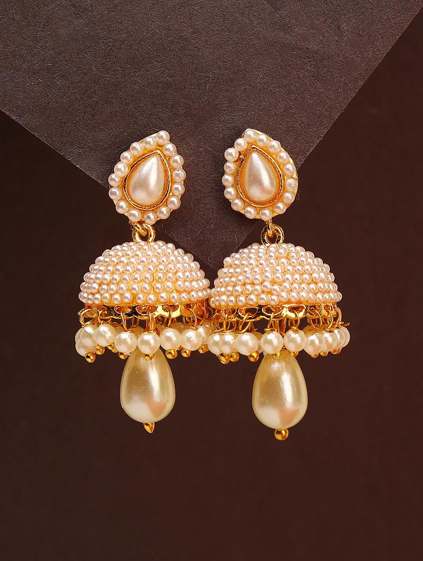 women gold plated pearl jhumka - 21713724 - Zoom Image - 0