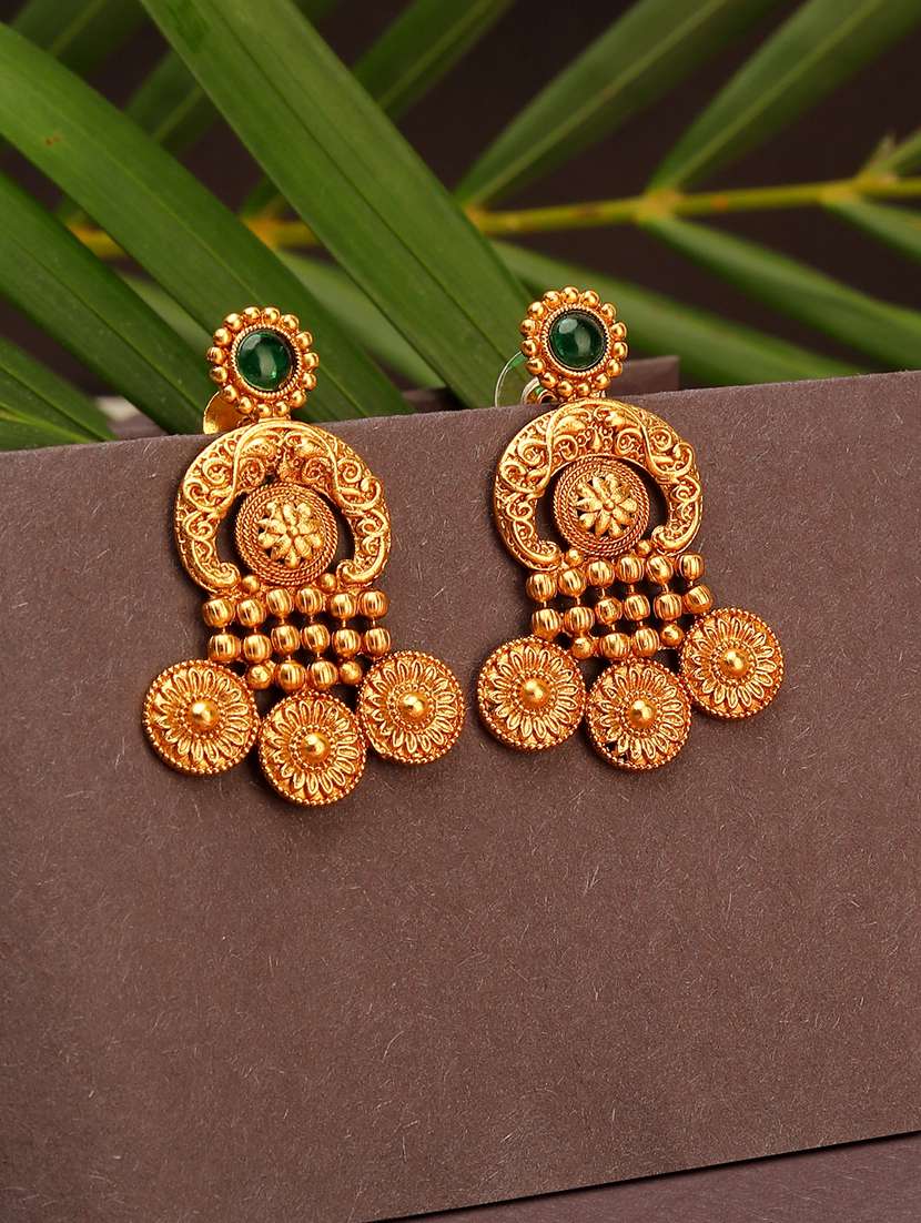 women gold plated drop earring 