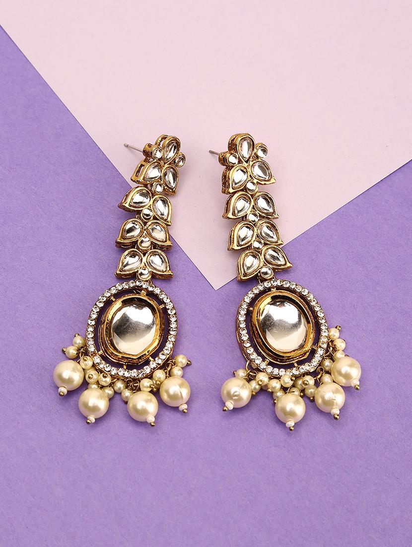 women gold plated drop earring - 21713738 - Zoom Image - 0