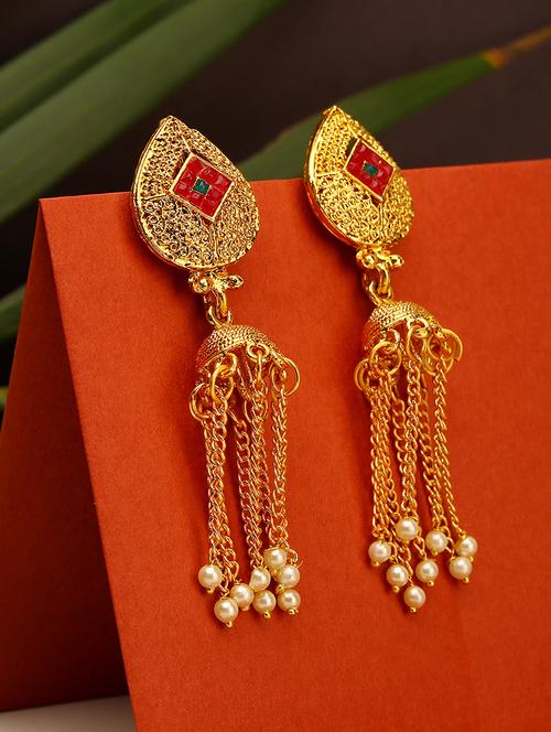 women gold plated drop earring  - 21713743 -  Standard Image - 0