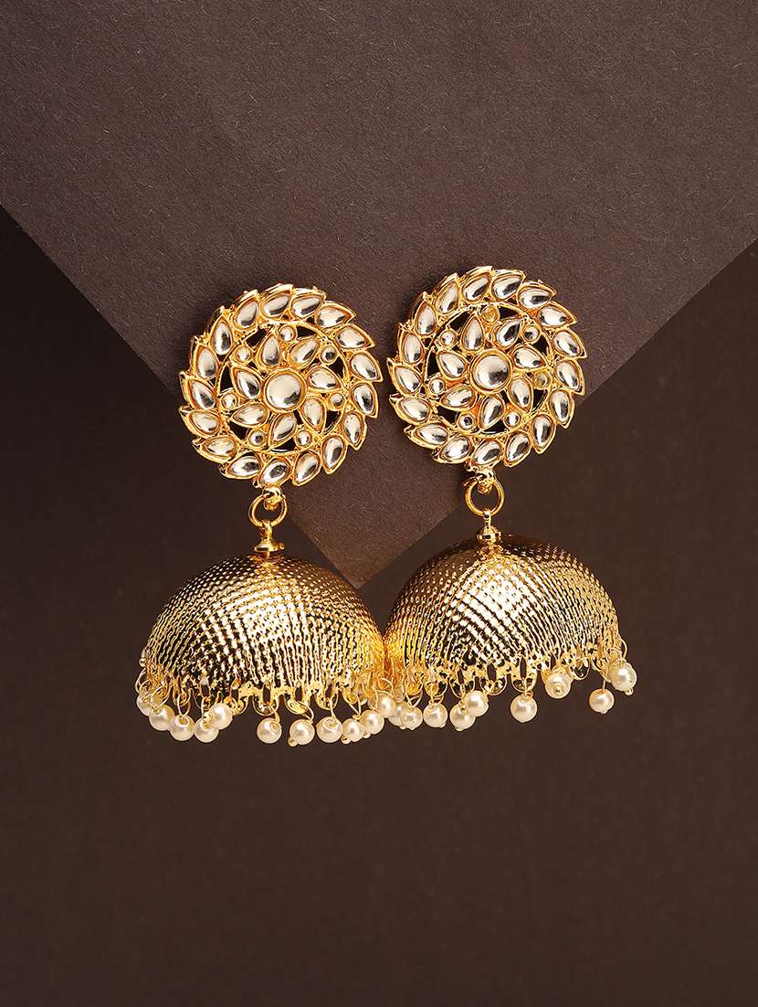 women gold plated jhumka 