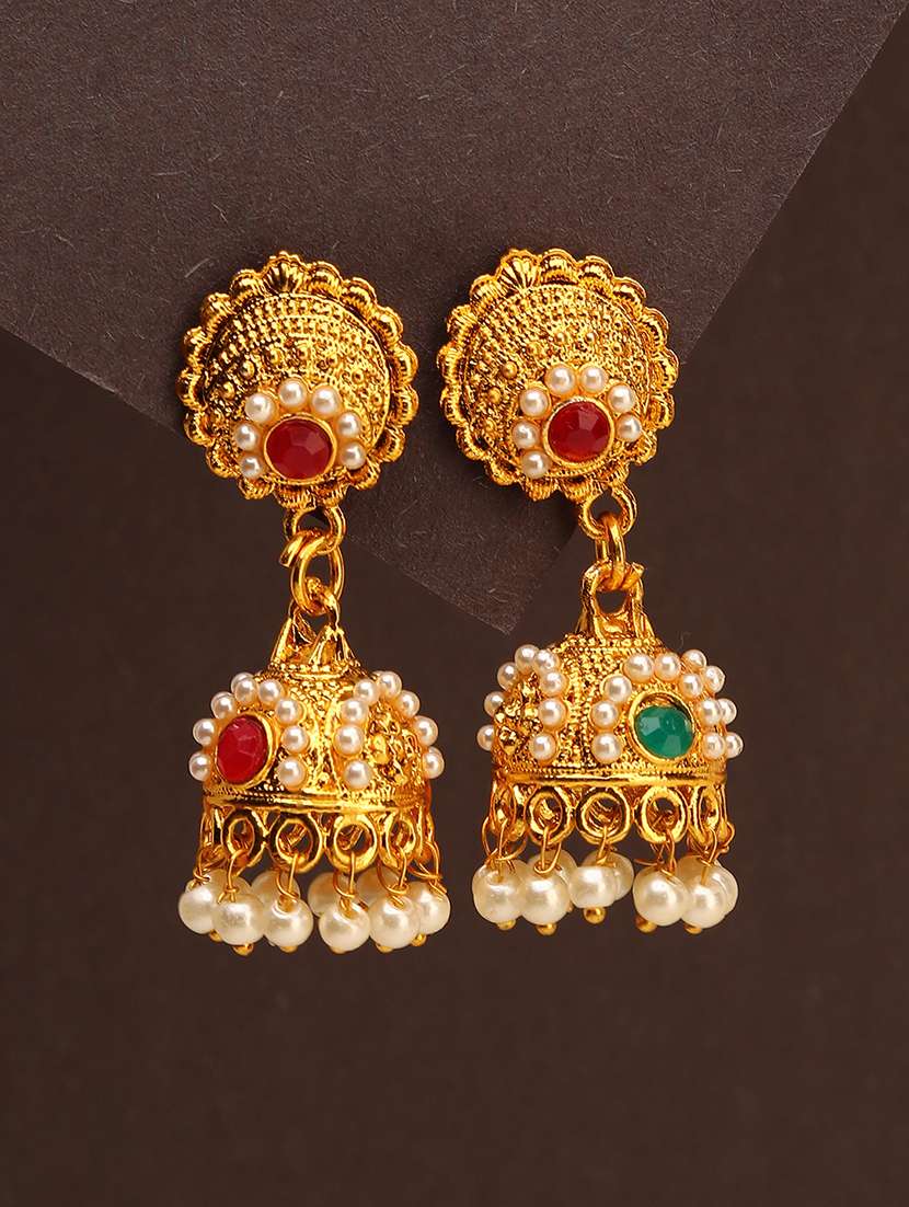 women gold plated jhumka 