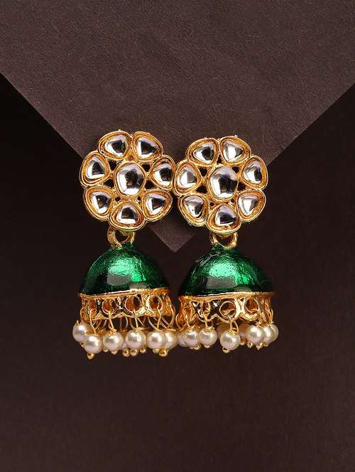 women gold plated jhumka  - 21713759 -  Standard Image - 0