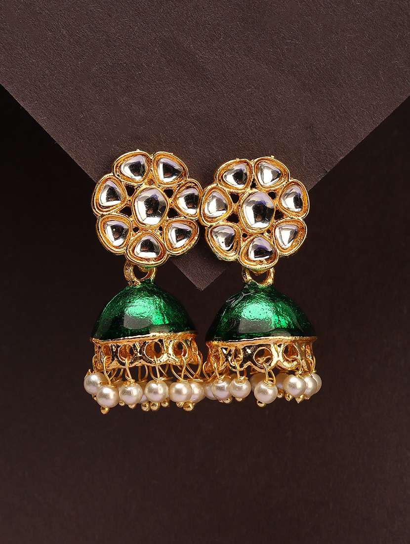 women gold plated jhumka 