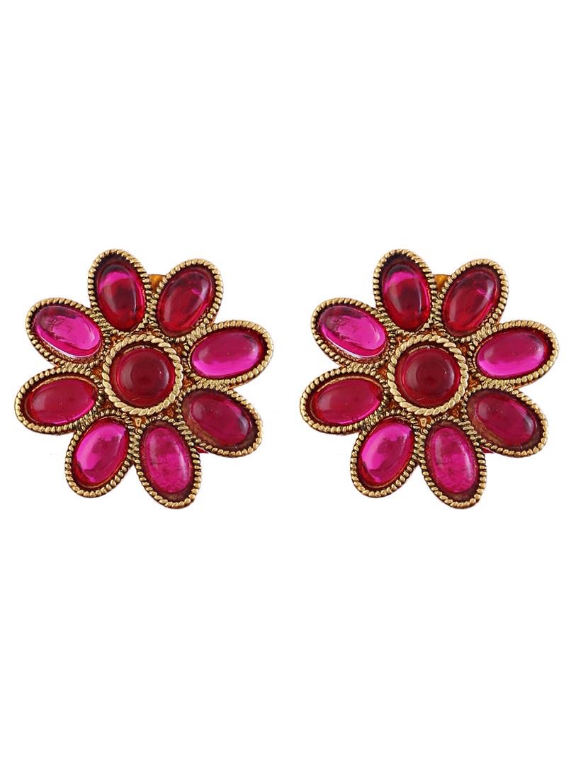 traditional gold plated necklace earring set - 21713797 - Standard Image - 3