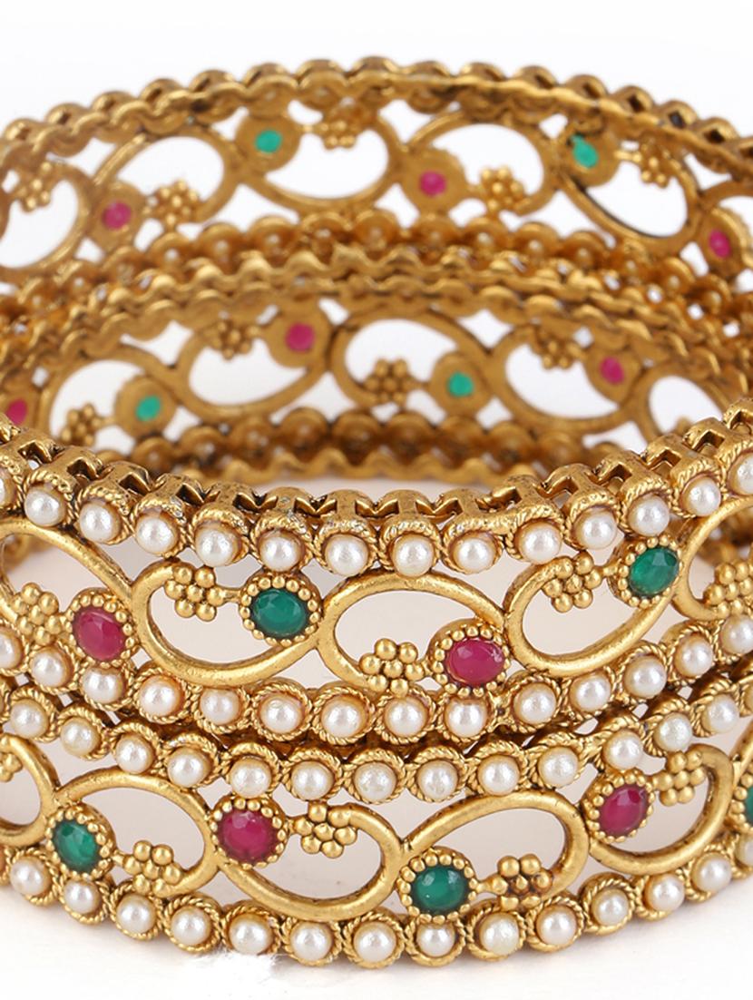 women alloy gold-plated bangle set (pack of 2) - 21713826 - Standard Image - 3