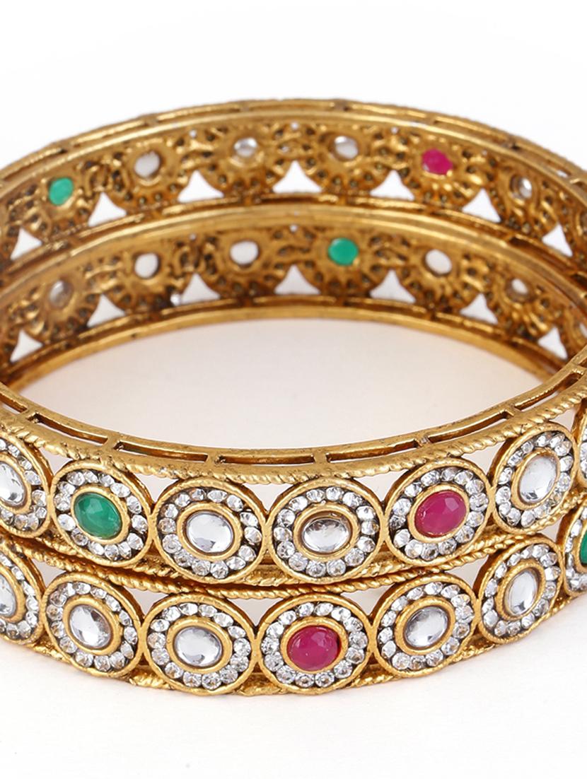 women alloy gold-plated bangle set (pack of 2) - 21713828 - Standard Image - 3