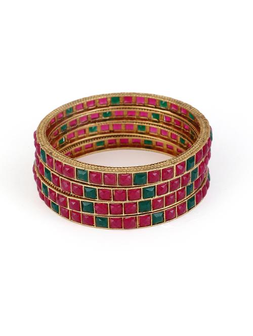 women pack of 4 gold plated bangle - 21713829 -  Standard Image - 0