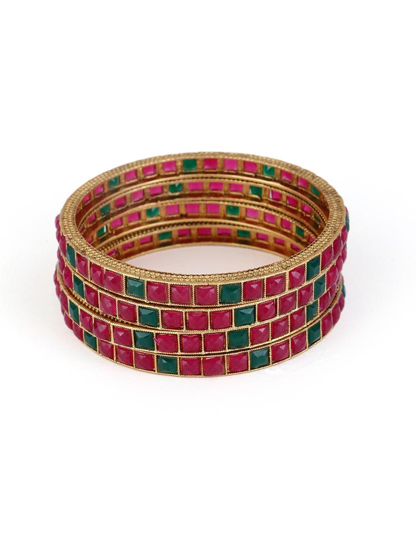 women pack of 4 gold plated bangle - 21713829 -  Zoom Image - 0