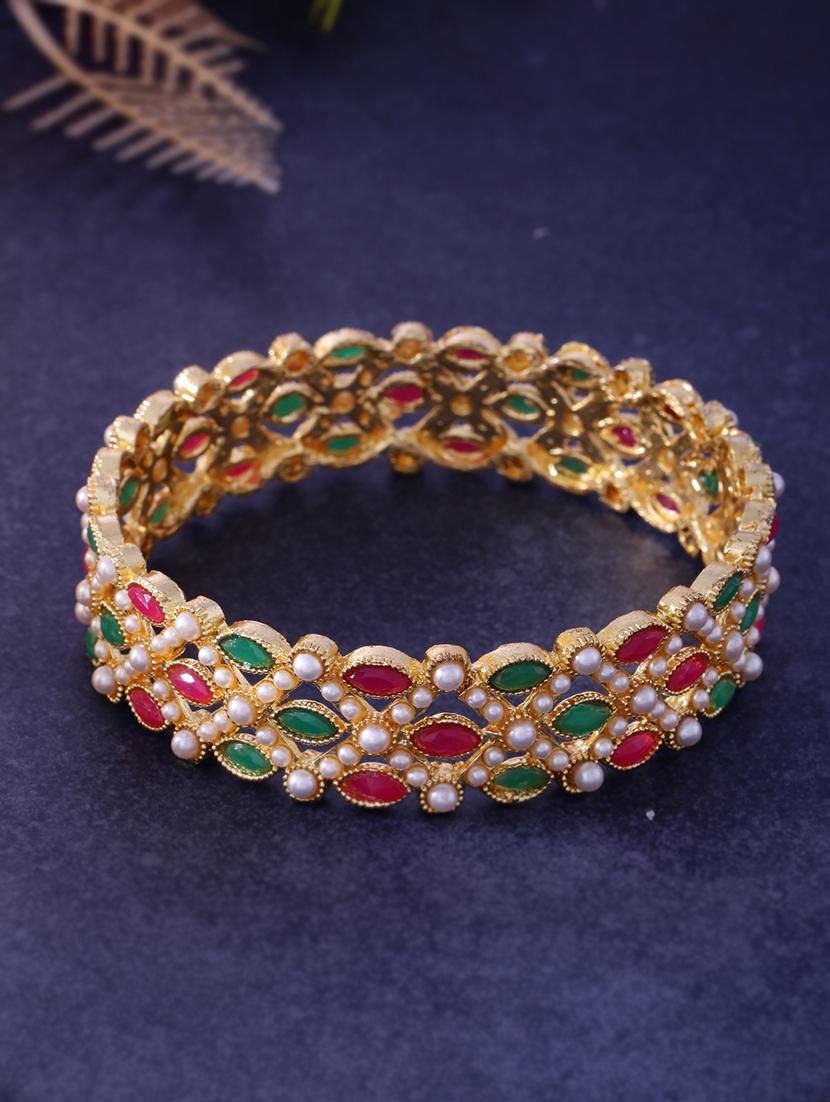pearl and stone embellished bangle 