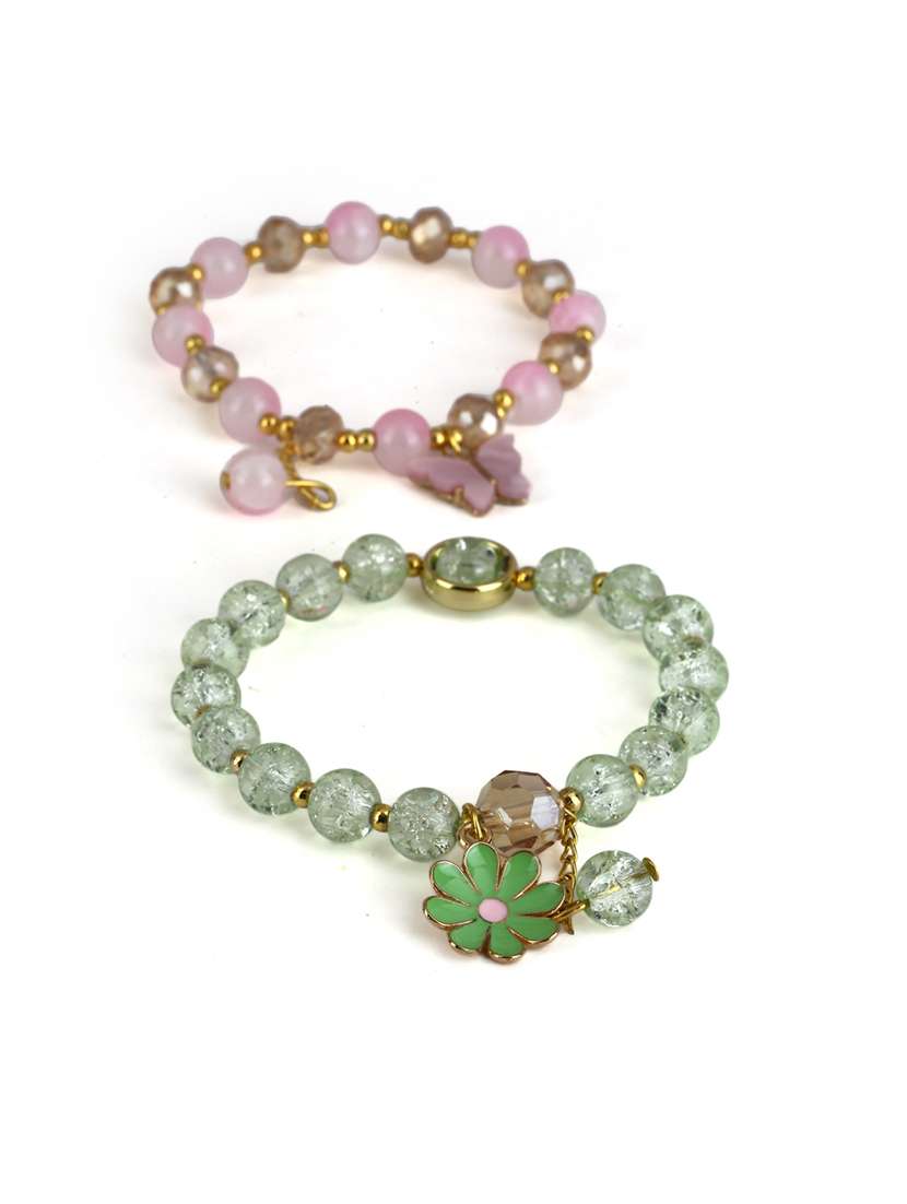 women beaded charm bracelet set