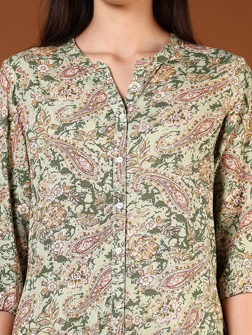 women three quarter sleeves straight kurta - 21713864 - Standard Image - 5