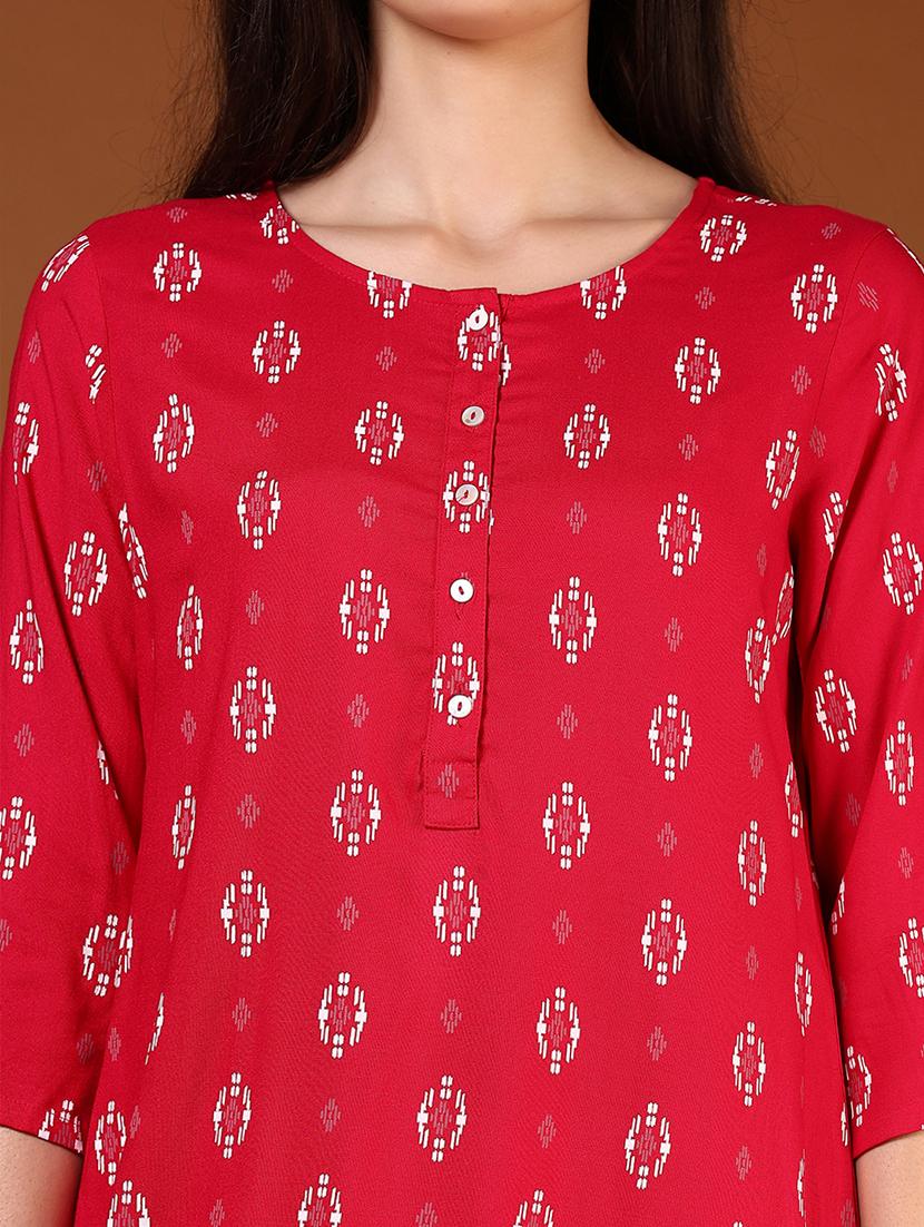 women three quarter sleeves straight kurta - 21713870 - Standard Image - 5