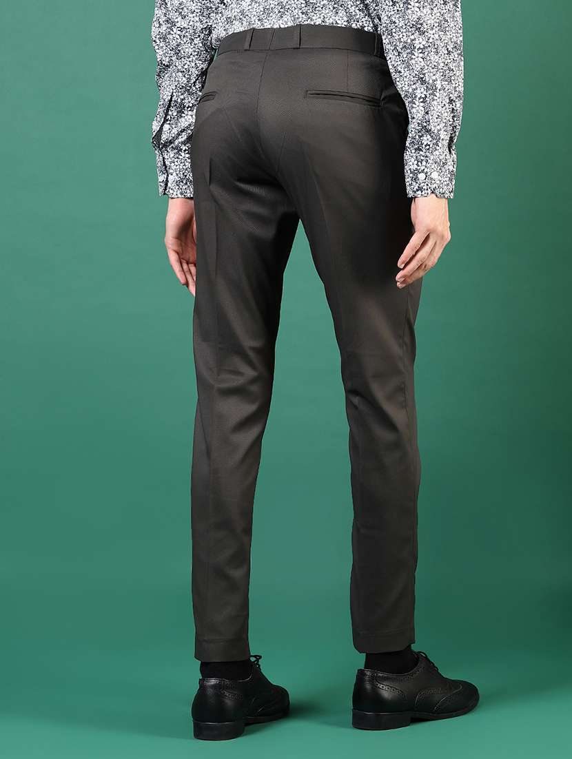 men solid mid rise flat front formal trouser - 21713884 -  Standard Image - 3