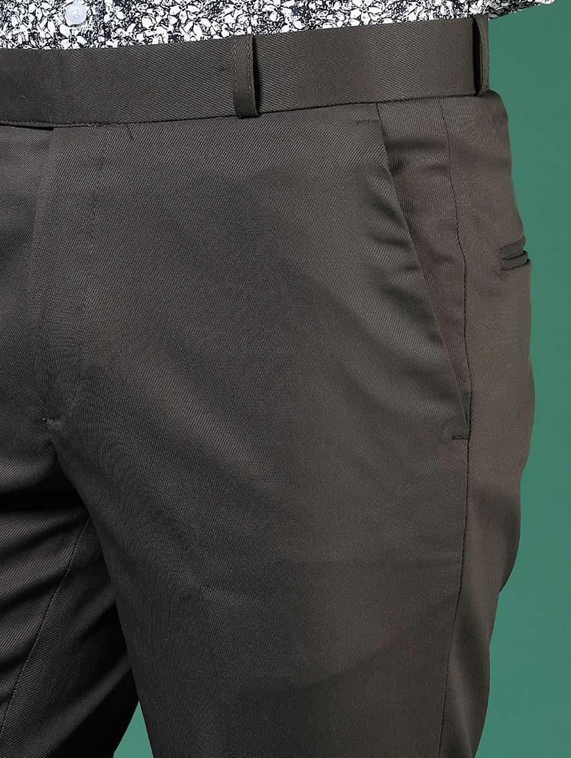 men solid mid rise flat front formal trouser - 21713884 -  Standard Image - 5
