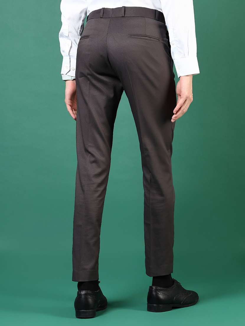 men solid mid rise flat front formal trouser - 21713885 -  Standard Image - 3