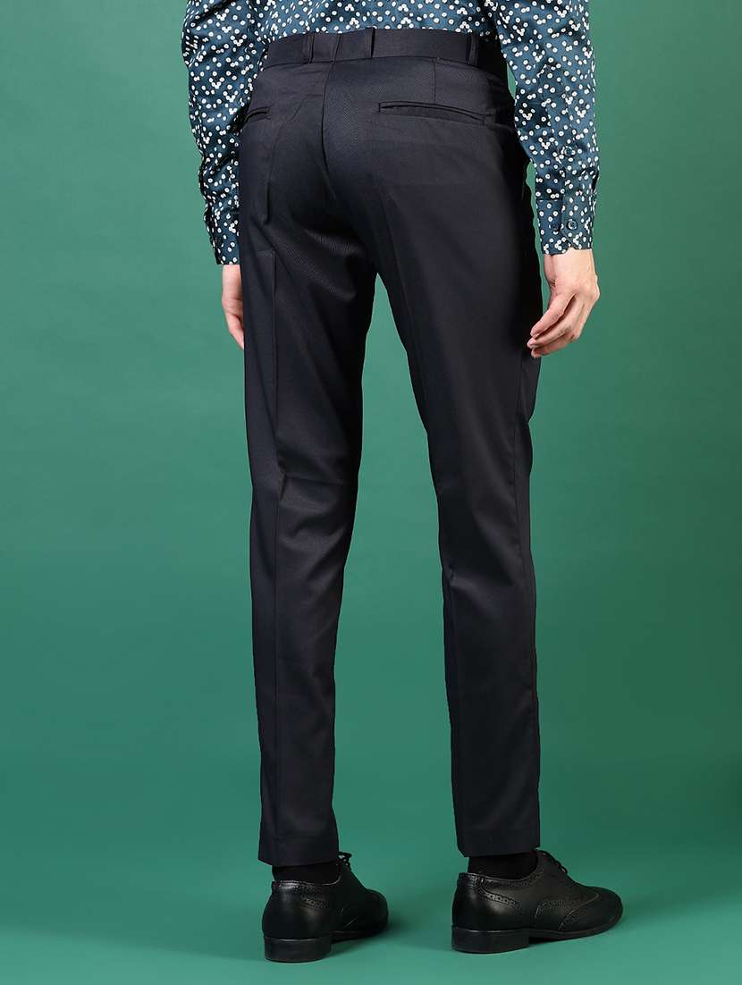 men solid mid rise flat front formal trouser - 21713886 - Standard Image - 3