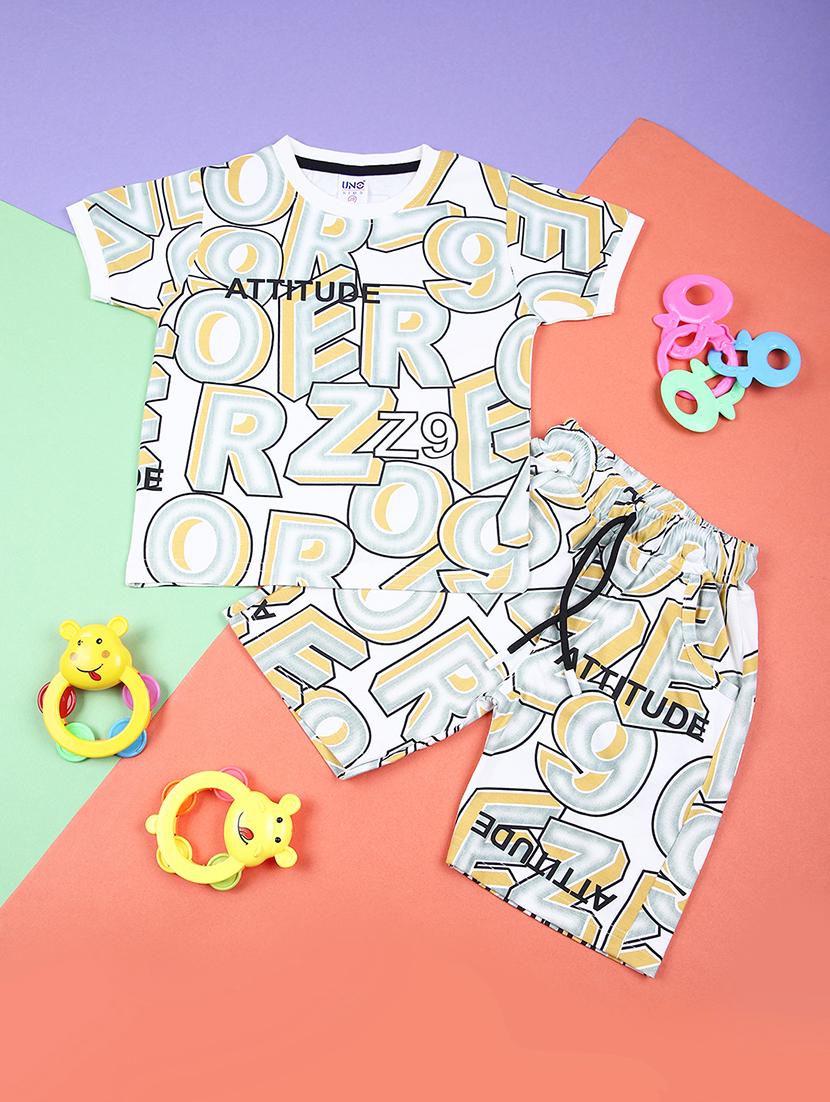 boys printed t-shirt & shorts casual wear sets - 21713913 - Zoom Image - 0