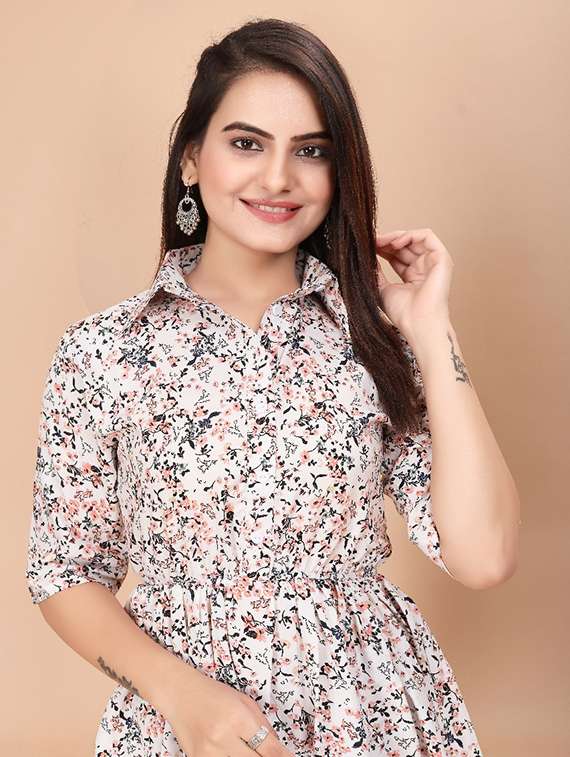 women floral printed shirt collar neck co-ord sets - 21714066 - Standard Image - 3