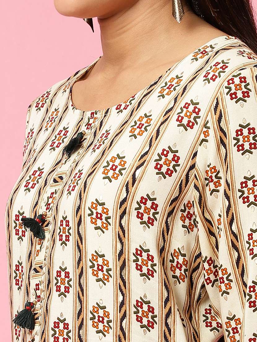 women three quarter sleeve kurta pant with dupatta set - 21714279 -  Standard Image - 5