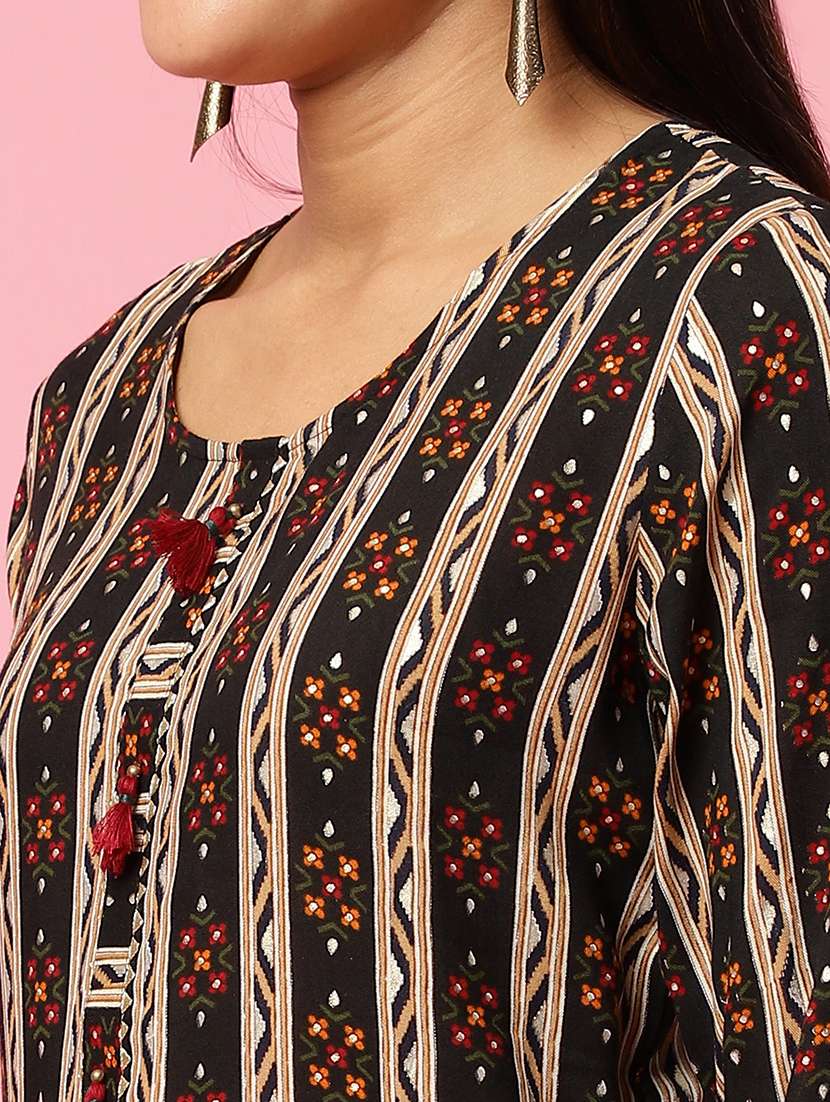 women three quarter sleeve kurta pant with dupatta set - 21714280 - Standard Image - 5