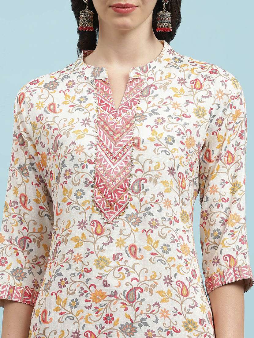women three quarter sleeve kurta pant with dupatta set - 21714293 - Standard Image - 5