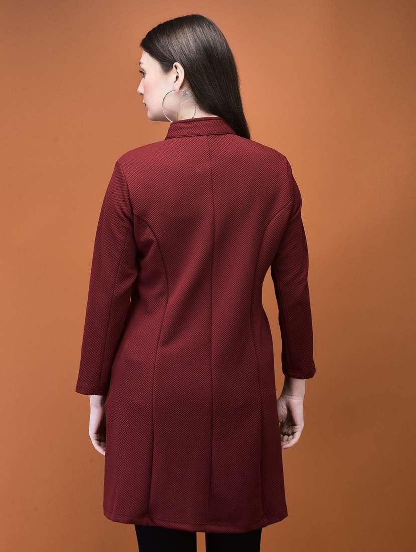 women solid long sleeve tunic - 21714320 -  Standard Image - 3