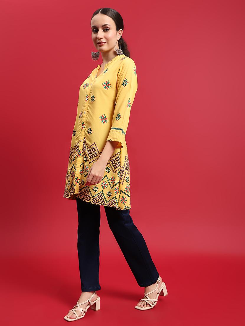 women printed straight kurti - 21714323 - Standard Image - 3