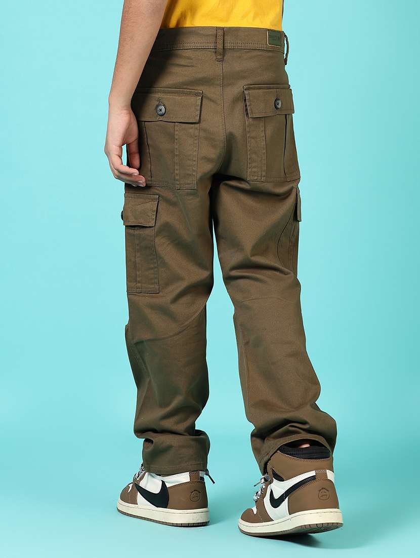 boys olive solid cargo - 21715166 -  Standard Image - 3