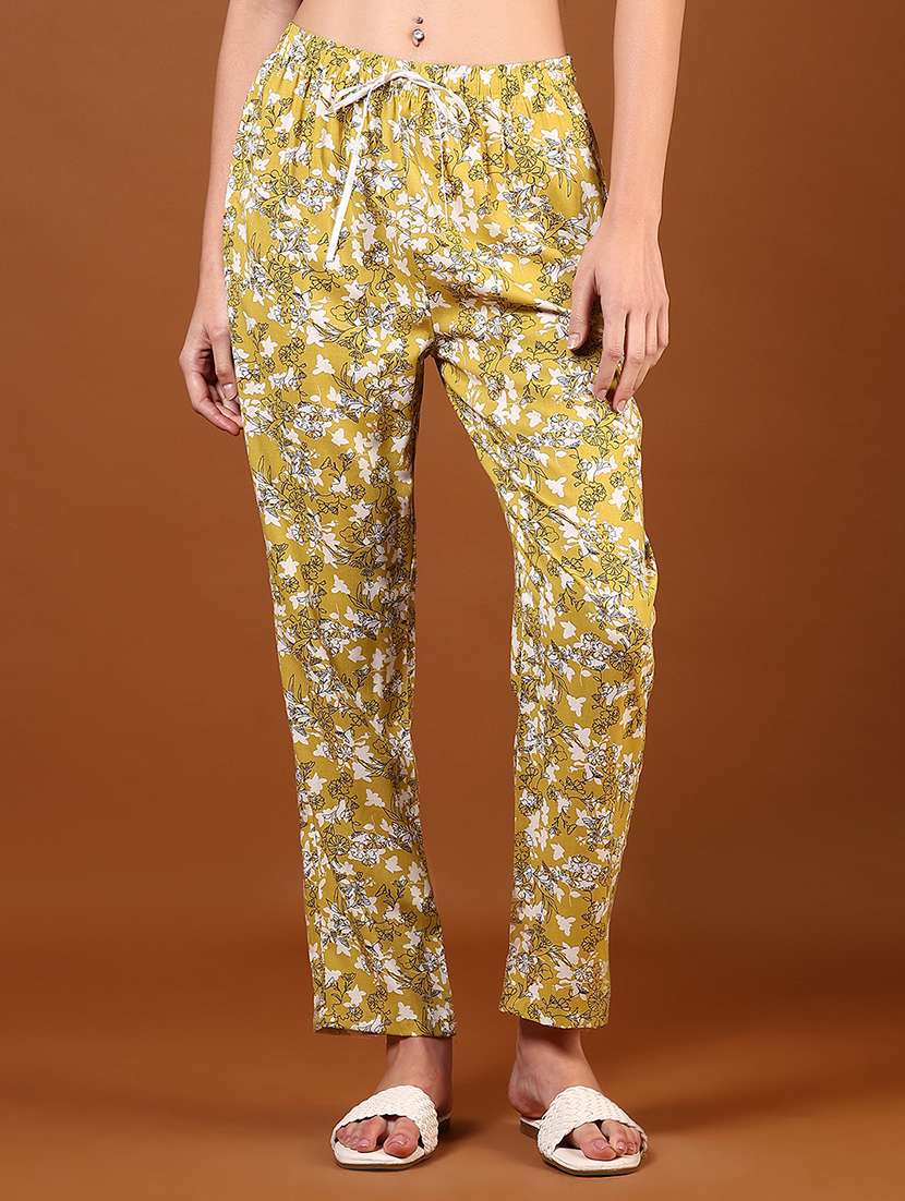 women printed low rise loungewear pajamas