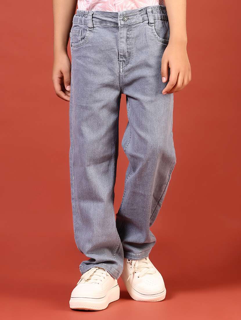 boys solid mid rise relaxed fit jean