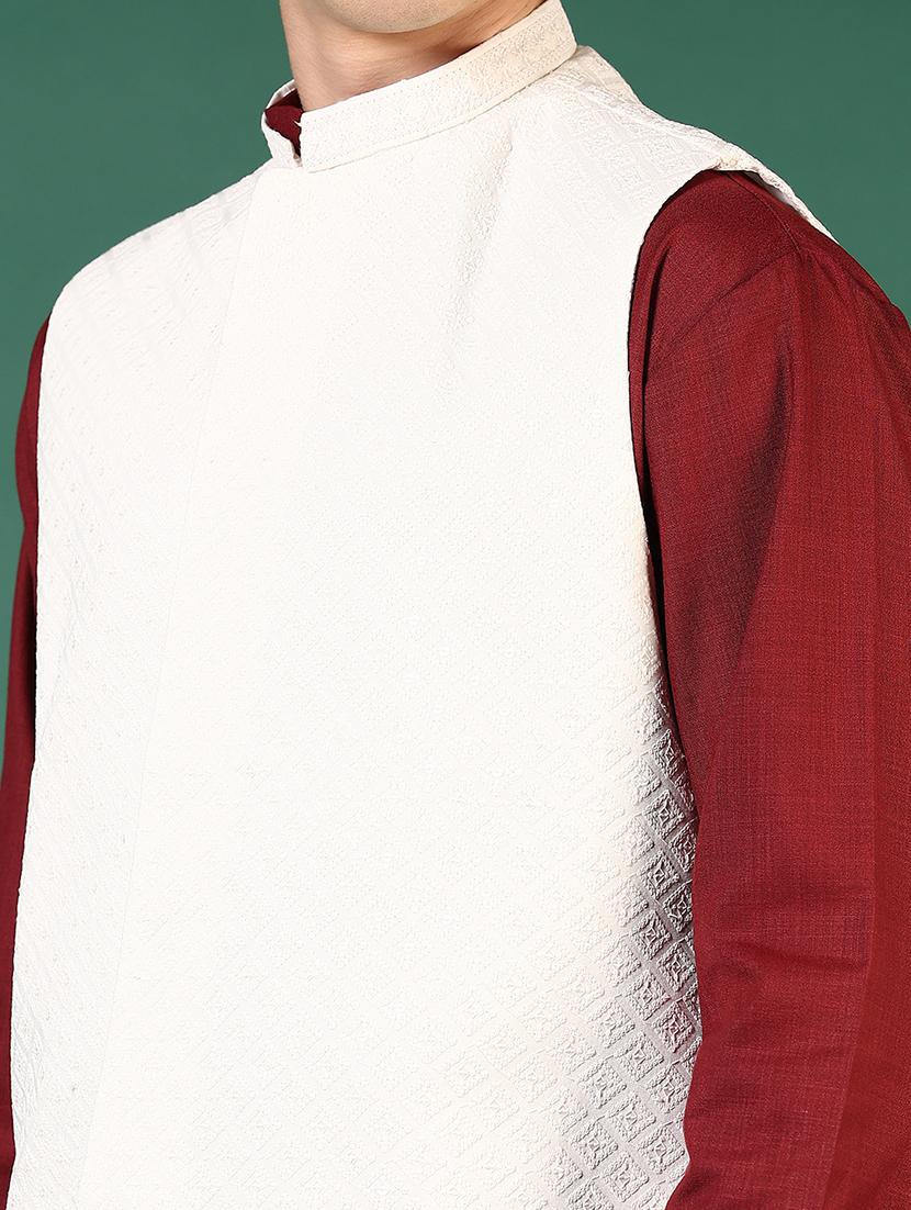 men mandarin neck regular fit nehru jacket - 21715384 - Standard Image - 5