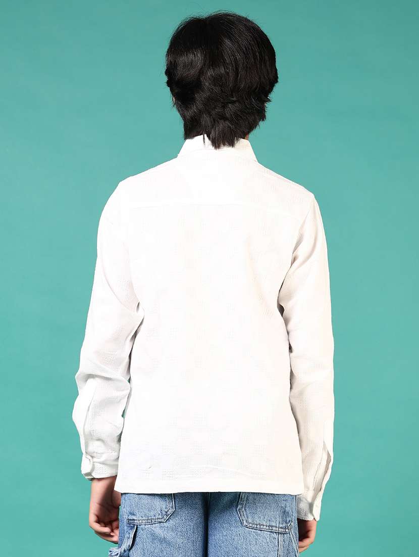 boys solid collared long sleeve shirt - 21715488 -  Standard Image - 3