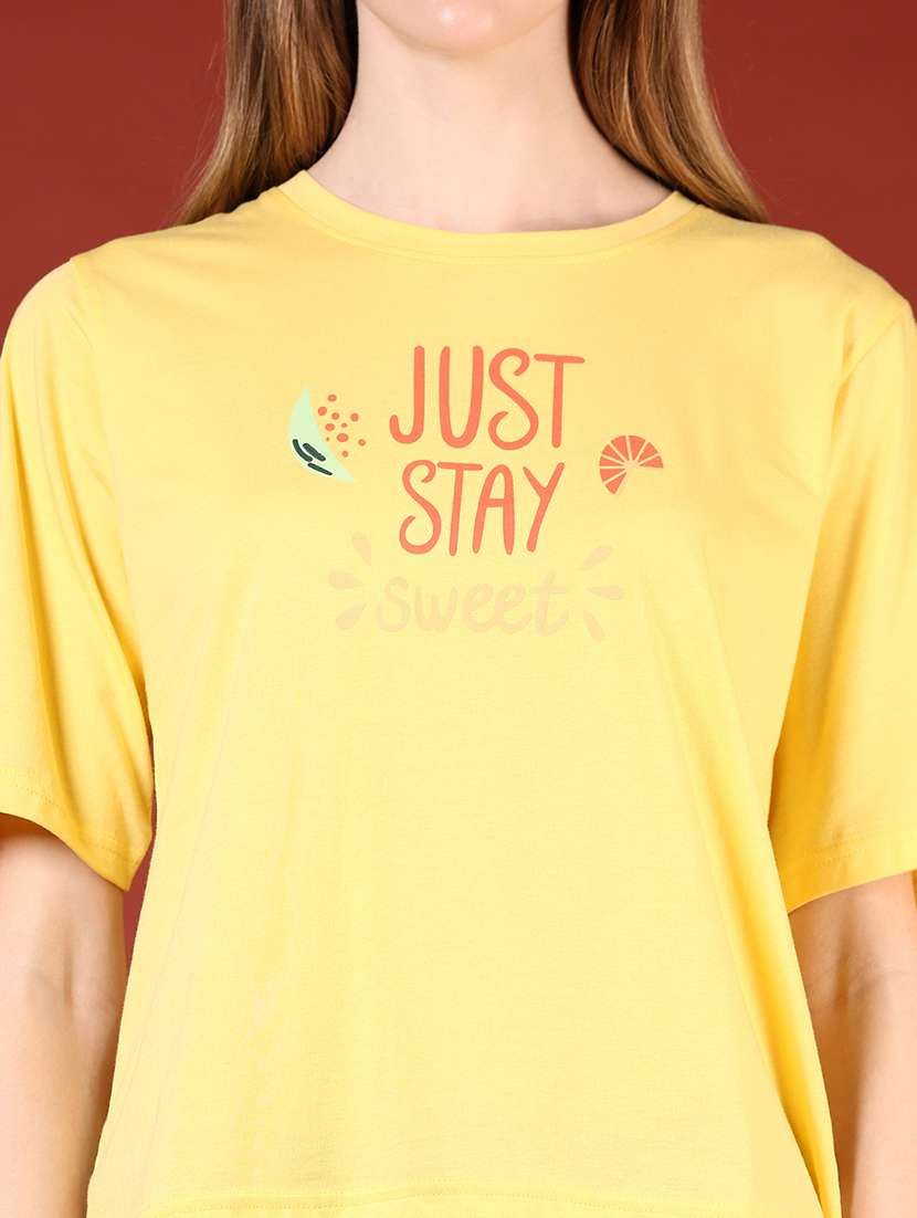 women front & back print round neck t-shirt - 21715491 -  Standard Image - 5