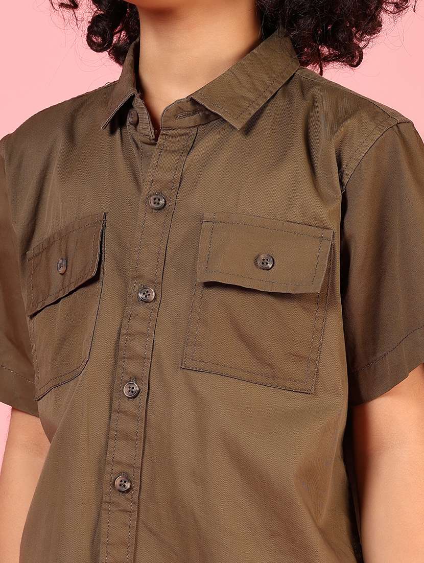 boys solid short sleeve casual shirt - 21715492 - Standard Image - 5