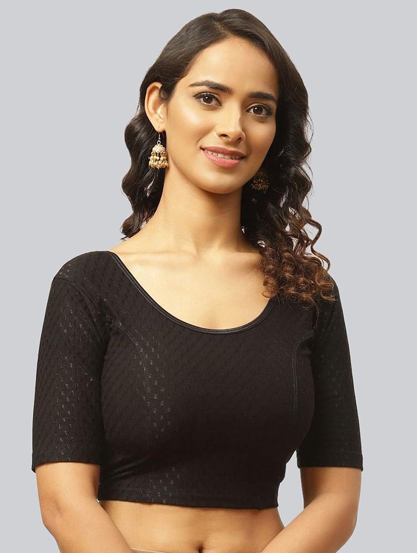 women self design short sleeve stitched blouse - 21715626 -  Zoom Image - 0