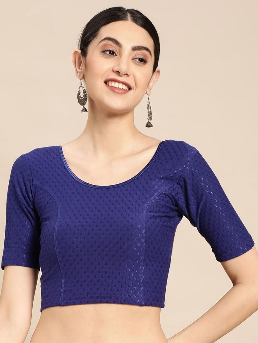 women self design short sleeve stitched blouse - 21715631 - Zoom Image - 0