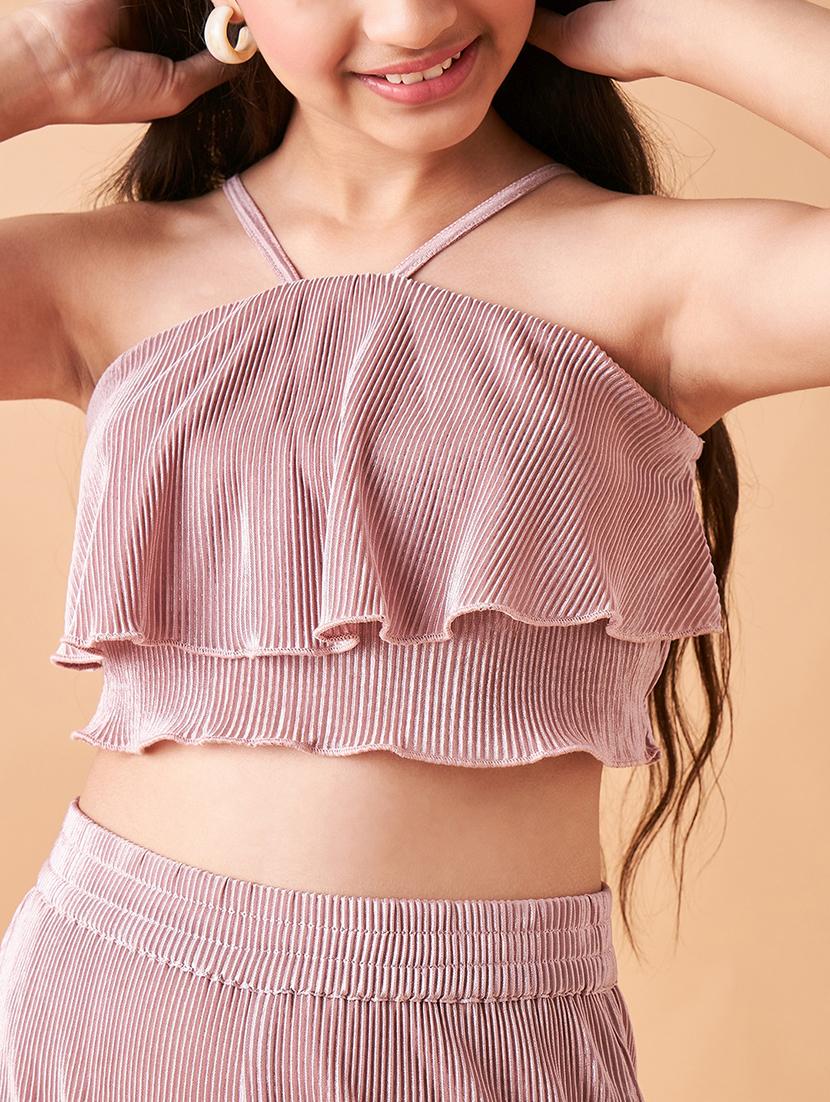 girls solid top & palazzo co-ords set - 21715812 - Standard Image - 5
