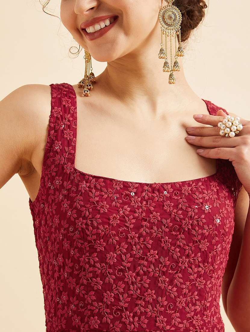 women embroidered fit & flare ethnic dress - 21715840 -  Standard Image - 5