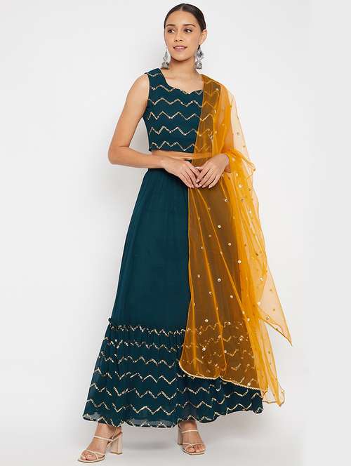 women sequin work stitched lehenga choli with dupatta - 21715870 -  Standard Image - 0