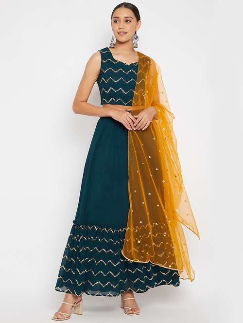 women sequin work stitched lehenga choli with dupatta - 21715877 -  Standard Image - 0