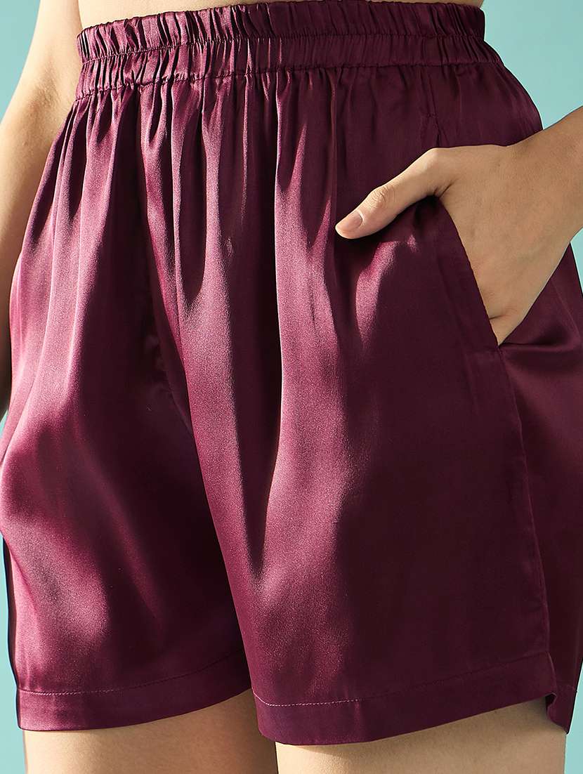 women solid nightwear shorts set - 21715891 -  Standard Image - 5